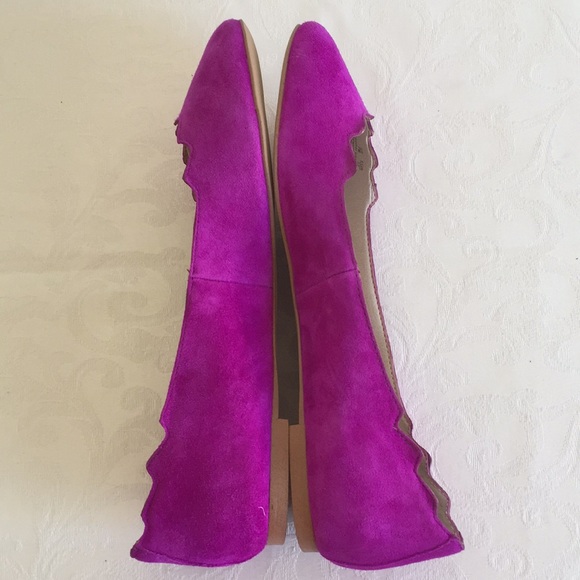 Sam Edelman scallop Augusta Fuchsia flats - Picture 5 of 12